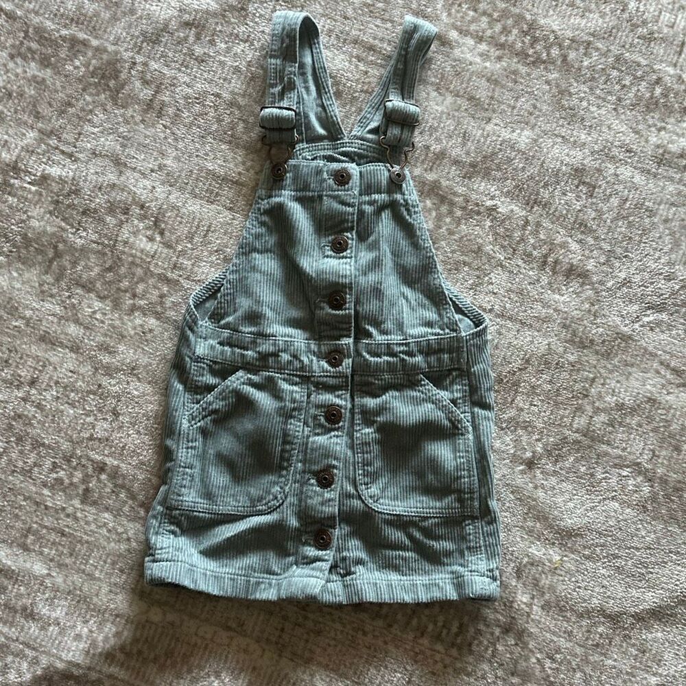 Oshkosh bgosh size 4 green/gray corduroy overalls dress